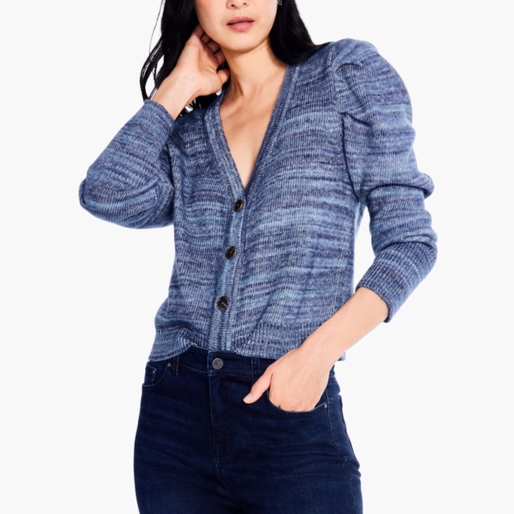 NIC+ZOE Heathered Blue Cardigan